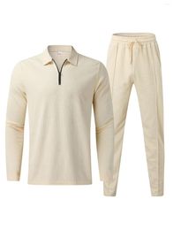 Men's Tracksuits Spring Autumn Man Sportwear Set Long Sleeve Polo Shirt Pants Men 2 Piece Sets Tracksuit Casual Trend Clothing