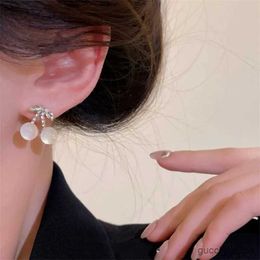 Charm New Sweet Cute Transparent Cherry Earrings for Women Luxury Earring Girls Trend Party Wear Jewelry Gift R231017
