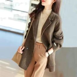 Women's Suits Woolen Suit Women Jacket Autumn Winter 2023 Fashion Korean Loose Long Sleeve Blazer Coats Female Casual Overcoat Ladies Tops