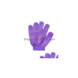 Bath Brushes Sponges Scrubbers Exfoliating Glove Body Scrubber Gloves Nylon Shower Spa Mas Dead Skin Cell Drop Delivery Home Gard Dhf6R