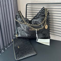 22 Garbage Bag Shoulder Bag 35x36cm Frosted Polished Diamond Gold Hardware Metallic Clasp Luxury Handbag Crossbody Bag Two-Piece Coin Purse Approach Bags Sacoche