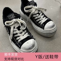 designer shoes SMFK old skateboard shoes women's cross flower new manual wear and tear damage canvas shoes low top board shoes