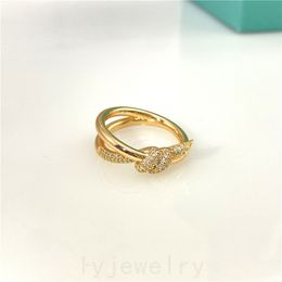 Engagement rings for women rope knot designer ring lady jewelry luxury delicate plated gold rings engagement wedding formal fashionable zl086