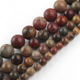 Loose Gemstones Natural Stone Picasso Jasper Beads For Jewellery Making Round DIY Bracelet Necklace 15'' Inch 4 6 8 10 12mm Wholesale
