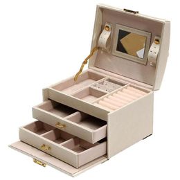 Large Jewellery Packaging & Display Box Armoire Dressing Chest with Clasps Bracelet Ring Organiser Carrying Cases295t