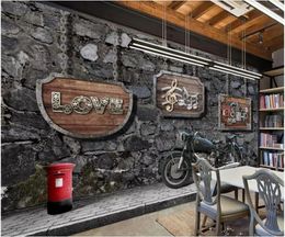 Wallpapers 3d Po Wallpaper Custom Mural Retro Nostalgic Motorcycle Bar Background Wall Home Decor Living Room For Walls 3 D