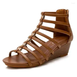 Sandals Retro Hollow Out Roman For Women 2024 Summer Party And Work Wedges Open Toe Comfortable Fashion