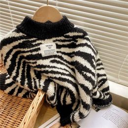 Pullover spring autumn winter Girls Kids Boys casual Stripes sweater T-shirt comfortable cute baby Clothes Children Clothing 231017