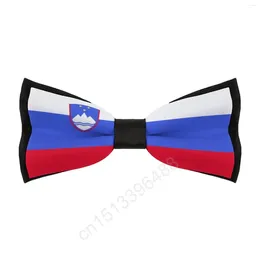 Bow Ties Polyester Slovenia Flag Bowtie For Men Fashion Casual Men's Cravat Neckwear Wedding Party Suits Tie