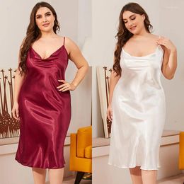 Women's Sleepwear Large Size Plus Fat Spring And Summer Dangling Neck Suspenders Nightdress Ladies Loose Comfortable Home Clothes