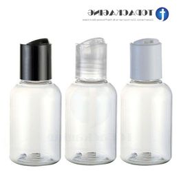 50PCS*50ML Press Screw Cap Bottle Sample Clear Plastic Shampoo Essential Oil Makeup Packing Cosmetic Container Lotion Tclsc