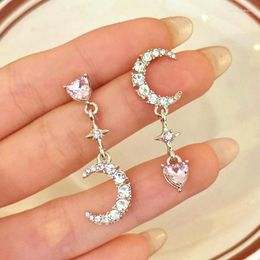 Stud Earrings 10 Pair /lot Fashion Jewellery Korean Style Metal Crystal Star Moon Heart Earring For Women