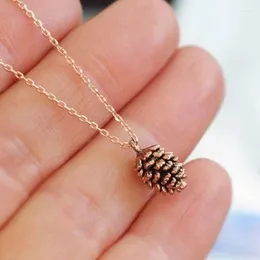 Pendant Necklaces Lady Female Girl Women Girlfriend Couples Lover Metal Silver Color Cute Pine Plant Charm Necklace