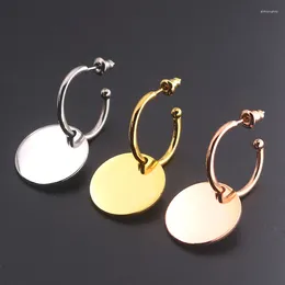 Hoop Earrings Fashion Women Pendientes Colour Rose Gold Black Titanium Wire Round Circle Huggie Brincos Jewellery