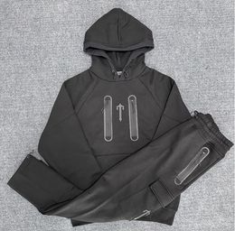 Mens Tracksuits Hooded Sweater All Black Set Embroidered Fashion Brand Casual Sports