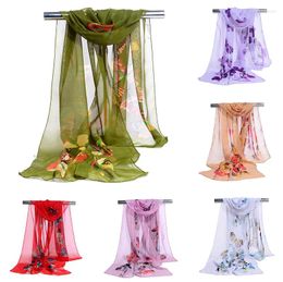 Scarves 2023 Chiffon Scarf Women Spring Summer Shawls Headband Cover Up Wrap Sarong Sunscreen Large Shawl For