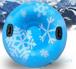 Snowboards Skis Adult Eco-friendly Inflatable Ski Ring Snowflake Print Snow Tube Circle Sled Outdoor Sports Accessories