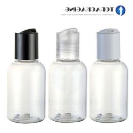 50PCS*50ML Press Screw Cap Bottle Sample Clear Plastic Shampoo Essential Oil Makeup Packing Cosmetic Container Lotion Unble