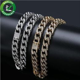 Hip Hop Jewelry Mens Chain Luxury Designer Necklaces Miami Cuban Link Gold Iced Out Chains Bling Diamond Rapper DJ Fashion Pandora320r