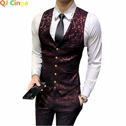 Men's Vests Red Stripes Sleeveless Vest and Pants 2 Piece Set Men Blue Green Pants Vests Wedding Party Dress Trousers Waistcoat S-7XL 231017