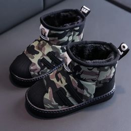 Boots Children's snow boots boys waterproof short boots girls cotton shoes baby plus suede children's shoes trend 231016