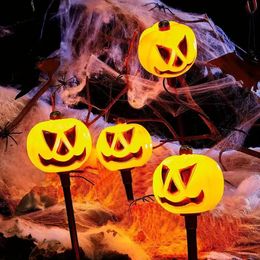 5pcs Pumpkin Solar Floor Light, Pumpkin Decoration, Yard Garden Outdoor Decoration, Halloween Floor Light