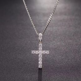 disigner pendant necklaces mens jewelry Hip Hop Cross pendant Necklace With bling Zircon gold chain Iced Out Bling HipHop Jewelry rapper jewelry