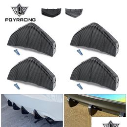 Modified Shark Fin Rear Spoiler Bumper Lip Diffuser Car Accessories Carbon Fiber Pattern/Black 1Pcs/4Pcs Pqy-Wss10 Drop Delivery