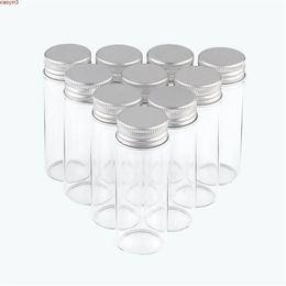 30x80mm 40ml Glass Bottle Aluminium Screw Cap Empty Clear Gift Flavour Food Tea Liquorice Candy Saffron Bottles Jars 24pcshigh qualtity Iarm