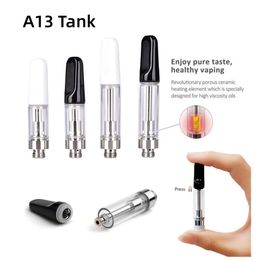 Top 1 Ceramic Cartridge 0.5ml 1.0ml Empty Vape Cartridge Glass Tank Vaporizer Pen 510 Thead Atomizer Vape Carts Thick Oil E-cigarette Kits In Stock Factory Direct Sale