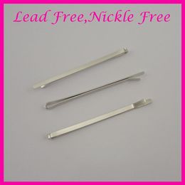 50PCS 3 0mm 7 0cm Silver finish plain flat metal bobby pins for women girls at nickle lead Metal hair barrettes pins sli326u