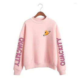 Men's Hoodies Quackity Merch Oversized Men Long Sleeve Fleece Turtleneck Sweatshirt Casual Pullover Hooded Jacket Hip Hop Streetwear