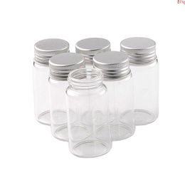 37*70*24mm 50ml Glass Bottles Aluminium Cap Transparent Clear Liquid Gift Candy Container Empty Wishing Jars 12pcsgood qty Cijkl