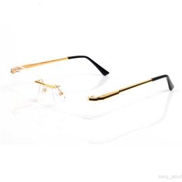 2021sunglass Buffalo Horn Frames MenNew Fashion Men Optical Frame Glasses Rimless Gold Metal Buffalo Horn Eyewear Clear Lenses glasses With