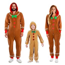 Cosplay Holiday Christmas Gingerbread Man Cosplay Costume Adult Child Jumpsuit Anime Hallowen Carnival Party Role Play Suit