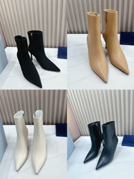 caixa elegante ~ melhor qualidade! y23100303 Botas de salto pontiagudo 4 cores camurça zippy couro genuíno branco bege preto metal saltos de 8,5 cm carreira elegante legal clássico zippy