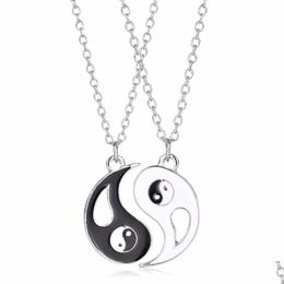 Colares de pingente 20 pcs / 10set moda amizade colar yin yang pingente bff costura jóias melhores amigos casal colares para wom dhpcg