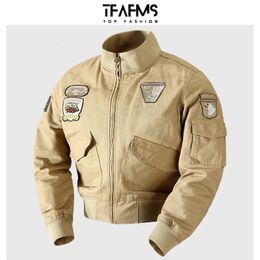 Men's Jackets Military Bomber Jacket Men Spring Autumn Casual Multi-pocket Pilot Jackets Male Army Cargo Flight Mens Jackets Plus Size S-6XL 231013