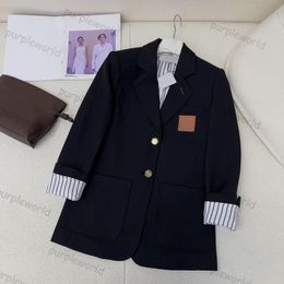 Suit Jacket Luxury Colour Contrast Striped Lining Design Lapel Loose Suit Fashion Coat