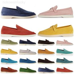 Loro Piano Loro Pianaa shoes Mens casual shoes flat low top men women walking shoes suede LP loafers black beige classic buckle round toes sneakers rubber sole flats si