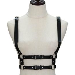 Leather Harness Goth Punk Body Chain For Women Garters Strap Bondage Halterneck Collar Gothic Waist Shoulder Necklace Harajuku Pen276C