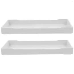 Plates 2 Pcs Old Fashioned Plastic Tray White Dinner Turkey Platter Melamine Fruits