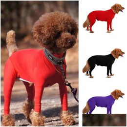 Dog Apparel Post Operative Protection Long Sleeves Bodysuit Jumpsuit for Dogs Collar Alternative Home Garden Pet Supplies Dh2ne