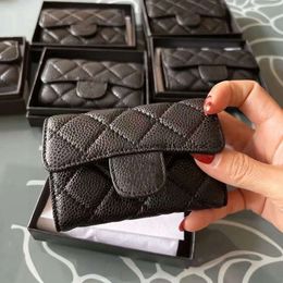Fashion Designer Real Leather Bags Purse Women Luxurious Designer Cowhide Small Wallet Black Simple Mini Card Holder Clutch For Women C4328
