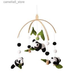 Mobiles# Baby Cribs Rattle Toys 0-12Months Wooden Baby Mobile Newborn pandaAnimal Shape Bed Bell Hanging Toys Bracket Baby Bed Toys Gifts Q231017
