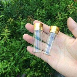 22*65*14mm 50pcs 14ml Empty Glass Bottles Aluminium Screw Golden Cap Transparent Clear Liquid Gift Container Wishing Bottle Jarsgood qt Xjot