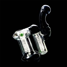 New arrival small Glass bong bubbler glass smoking pipe water pipes bongs with 2 pipe (GB-298)Double Chamber Bubbler Pipe