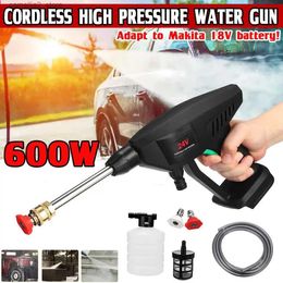 Car Washer 1500W 60Bar High Pressure Car Washer Water Spray Gun Portable Pressure Washer Cordless Washing Machine Cleaner for 18V Battery Q231017