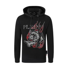 PLEIN BEAR Brand Men's Hoodies & Sweatshirts Warm Thick Sweatshirt Hip-Hop Loose Characteristic Personality PP Skull Pullover Rhinestone Luxury Men's Hoodie 2079