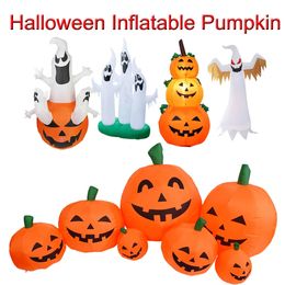 Halloween Toys Inflatable Halloween Pumpkin Outdoor Garden Decoration Blowing Up Toys with LED Lights Christmas Gift Halloween Decor 231016